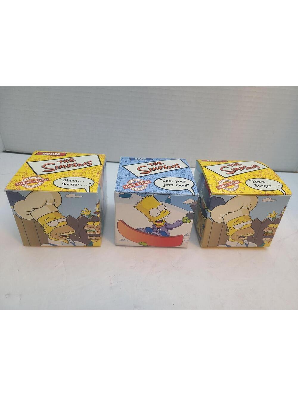 Lot of 3 The Simpsons Talking Watches Burger King 2002 Homer and Bart